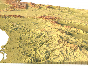 Relief map of California 3D मॉडल