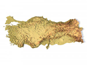 Relief map of Turkey 3D Model