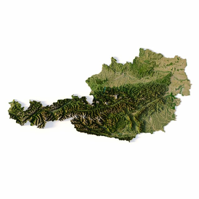 Relief map of Austria 3D Model .c4d .max .obj .3ds .fbx .stl .blend 