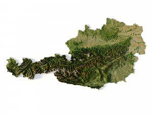 Relief map of Austria 3D Model