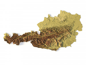 Relief map of Austria 3D Model