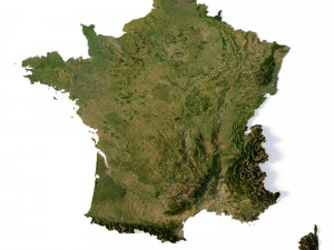 Mapa en relieve de Francia Modelo 3D