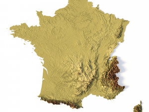 Relief map of France Modelo 3D