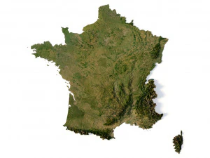 Mapa en relieve de Francia Modelo 3D