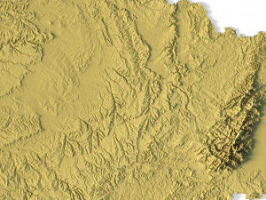 Mapa en relieve de Francia Modelo 3D