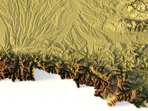 Mapa en relieve de Francia Modelo 3D