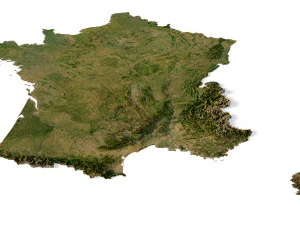Mapa en relieve de Francia Modelo 3D