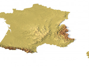 Relief map of France Modelo 3D