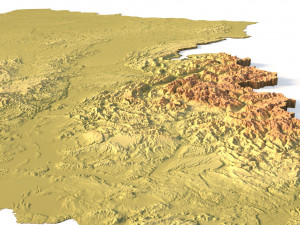 Relief map of France Modelo 3D