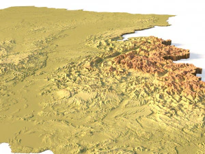 Mapa en relieve de Francia Modelo 3D