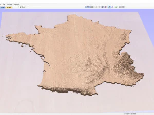 Mapa en relieve de Francia Modelo 3D