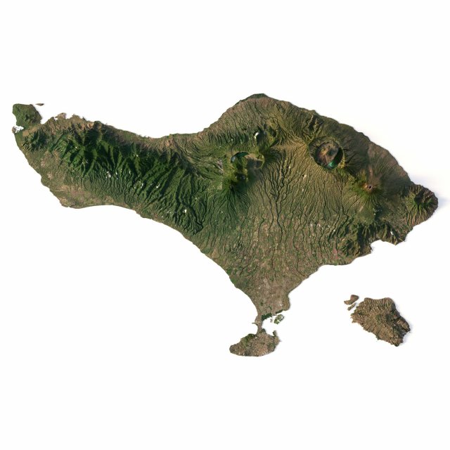 Relief map of Bali 3D Модель .c4d .max .obj .3ds .fbx .stl .blend 