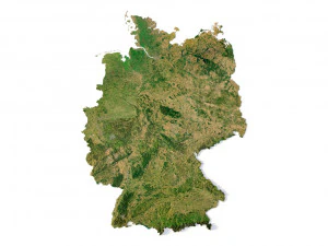 Mapa en relieve de Alemania Modelo 3D