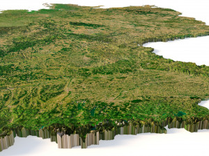 Relief map of Germany Modèle 3D