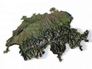 Mapa en relieve 3D de Suiza Modelo 3D