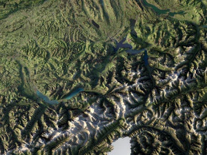 Mapa em relevo 3D da Su&iacute;&ccedil;a Modelo 3D