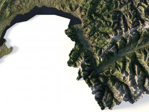 Mapa em relevo 3D da Su&iacute;&ccedil;a Modelo 3D