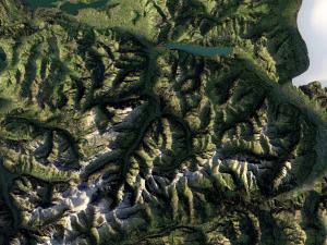 Mapa em relevo 3D da Su&iacute;&ccedil;a Modelo 3D