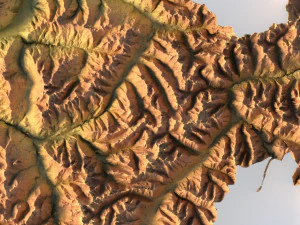 Mapa em relevo 3D da Su&iacute;&ccedil;a Modelo 3D