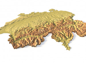3D Relief map of Switzerland 3D 모델