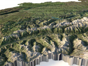 Mapa em relevo 3D da Su&iacute;&ccedil;a Modelo 3D