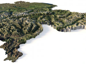 Mapa em relevo 3D da Su&iacute;&ccedil;a Modelo 3D