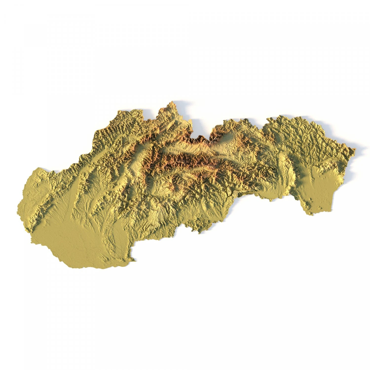 Slovakia Terraine STL 3D Print Model .c4d .max .obj .3ds .fbx .stl .blend