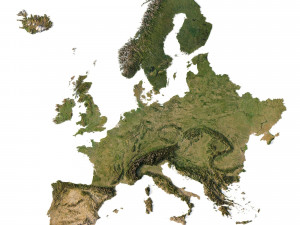 Europe Terrain C4D 3D Model