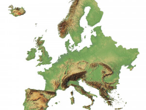 Europe Terrain C4D Modèle 3D