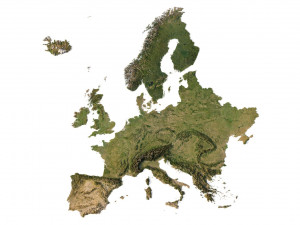 Europe Terrain C4D Modèle 3D