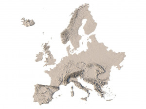 Europe Terrain C4D Modèle 3D