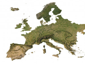 Europe Terrain C4D Modèle 3D
