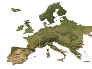 Europe Terrain C4D 3D Model