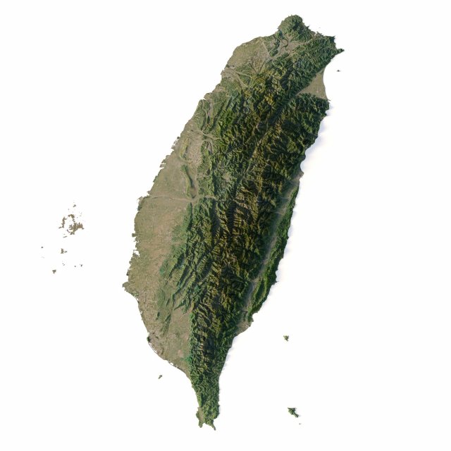 Taiwan Terrain 3D Model .c4d .max .obj .3ds .fbx .stl .blend 