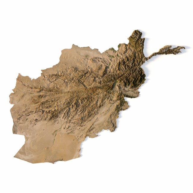Afghanistan Terrain 3D Model .c4d .max .obj .3ds .fbx .stl .blend