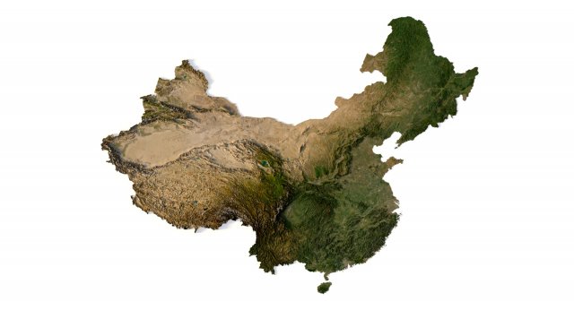 China Terrain 3D Model .c4d .max .obj .3ds .fbx .stl .blend 