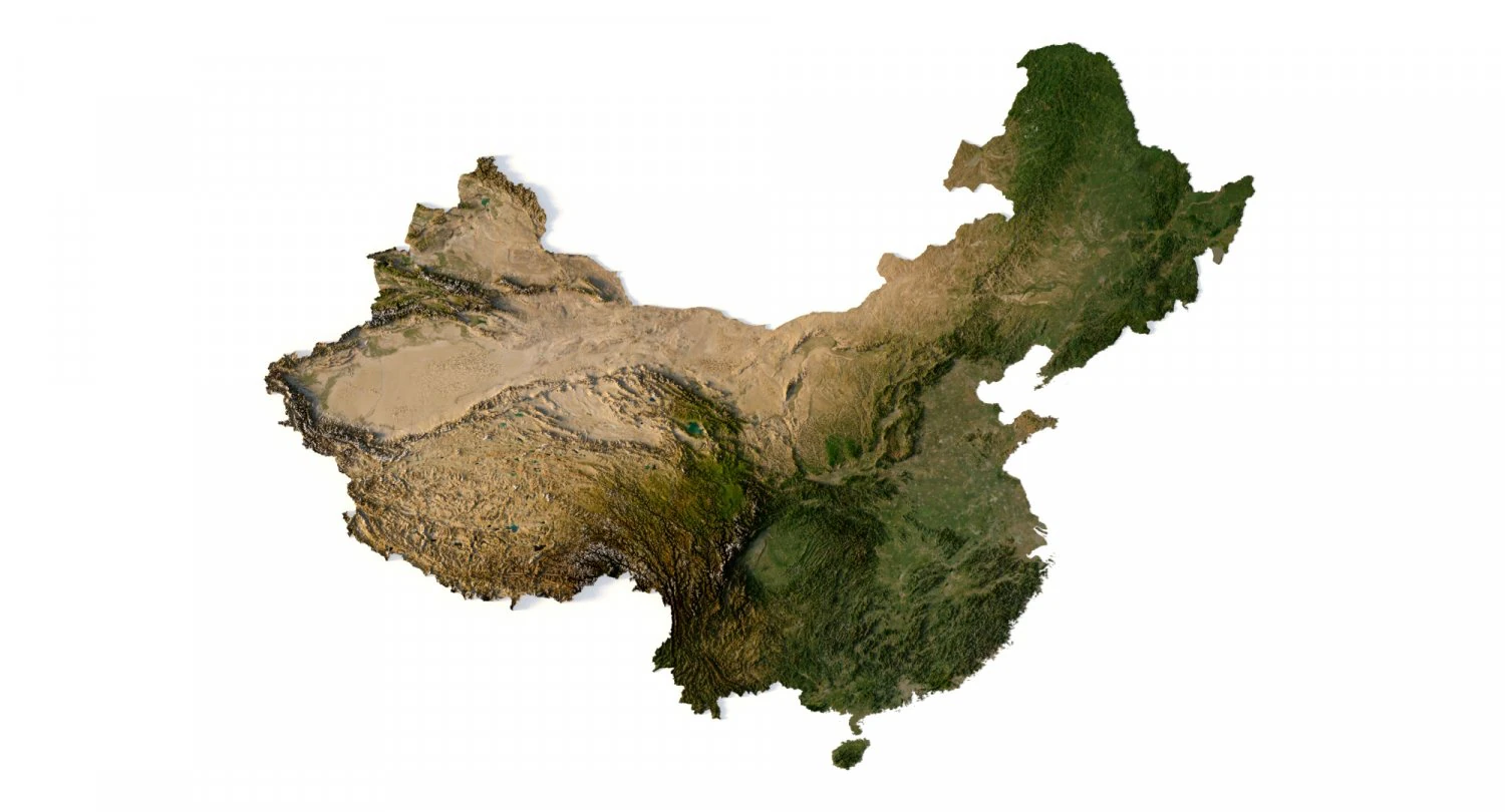 China Terrain 3D Model .c4d .max .obj .3ds .fbx .stl .blend