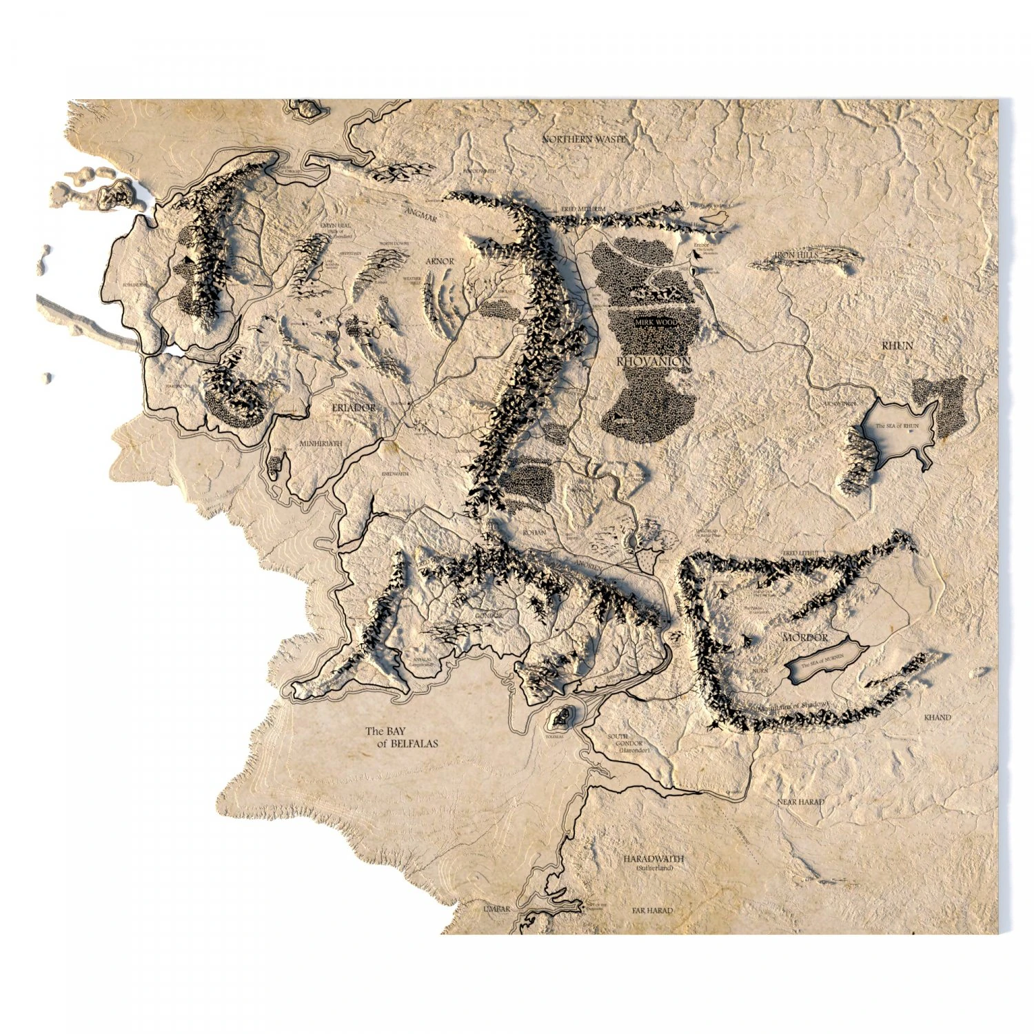 Middle Earth 3D Map 3D Model .c4d .max .obj .3ds .fbx .stl .blend 