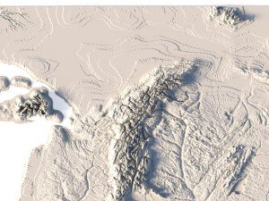 Middle Earth 3D Map 3D Model