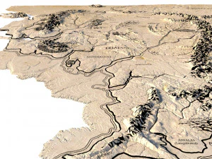 Middle Earth 3D Map 3D Model