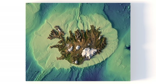 Iceland Terrain Without Water 3D Model .c4d .max .obj .3ds .fbx .stl .blend 