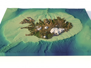 Iceland Terrain Without Water 3D Model