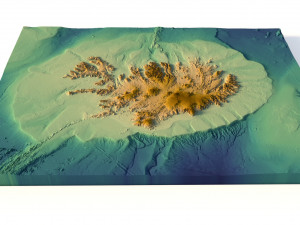 Iceland Terrain Without Water 3D Model