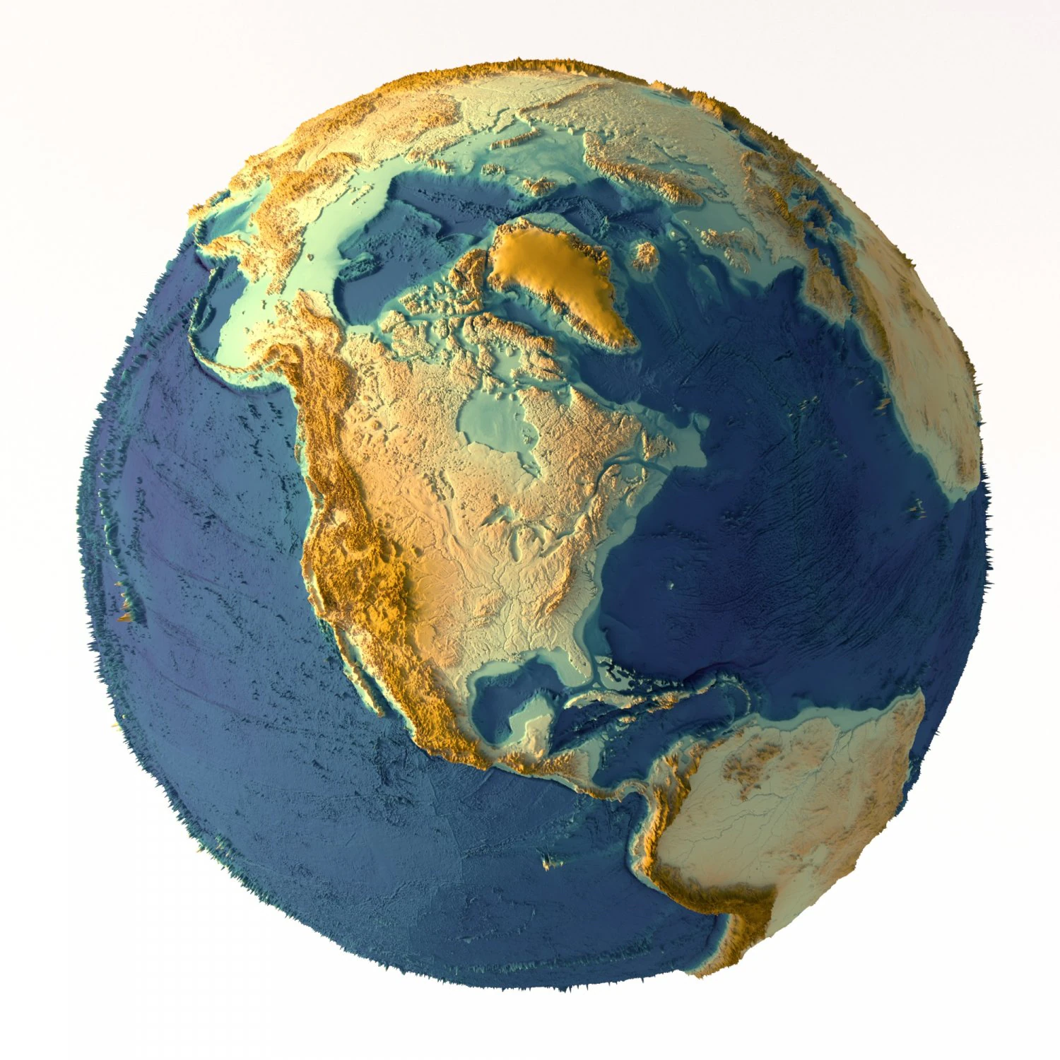 Earth Terrain Without Water 3D Model .c4d .max .obj .3ds .fbx .stl .blend