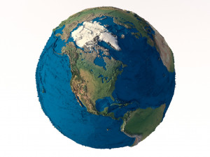 Earth Terrain Without Water 3D Model