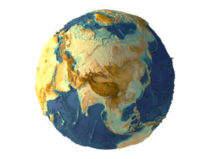 Earth Terrain Without Water 3D Model
