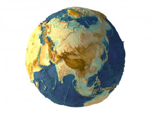 Earth Terrain Without Water 3D Model