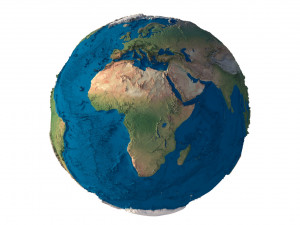 Earth Terrain Without Water 3D Model