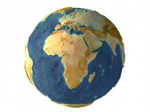 Earth Terrain Without Water 3D Model