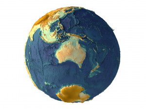 Earth Terrain Without Water 3D Model
